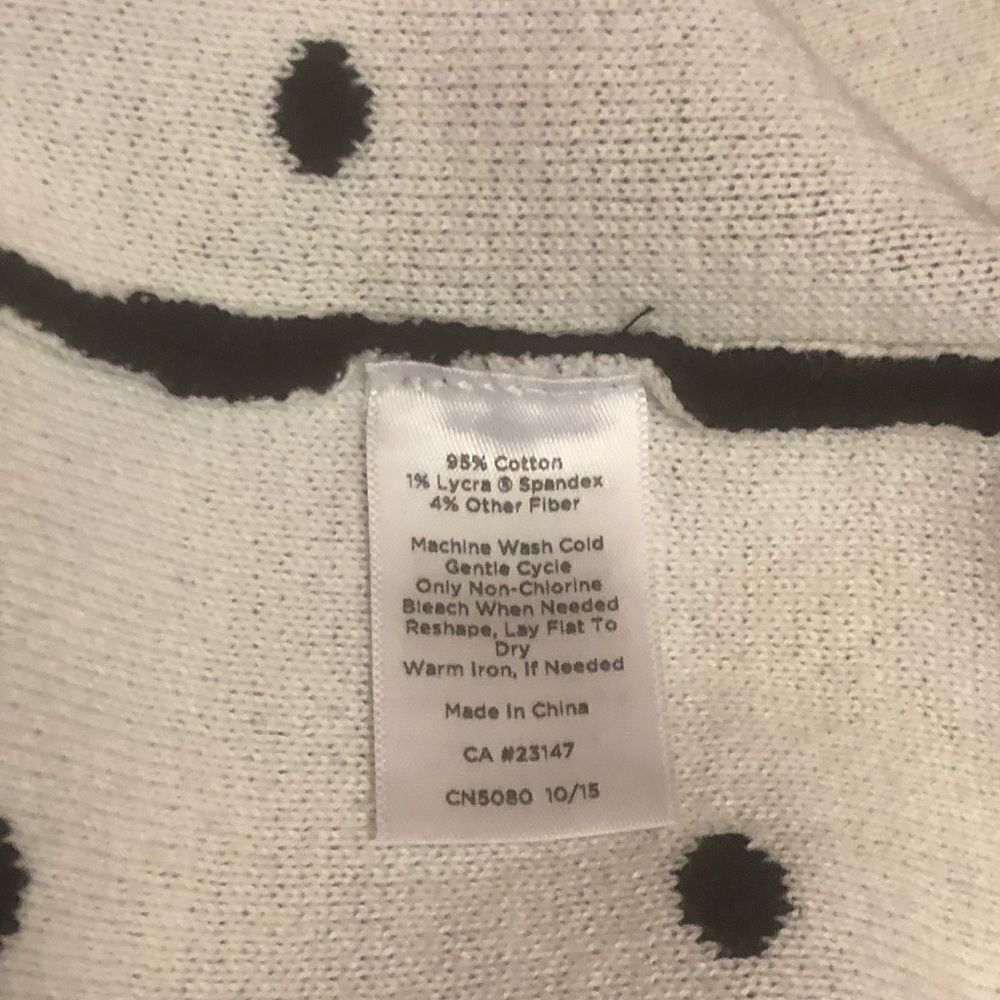 Talbots Sweater/Jacket Black White Polka Dot Size 1X Stand Up Neck Button Front - Picture 4 of 6